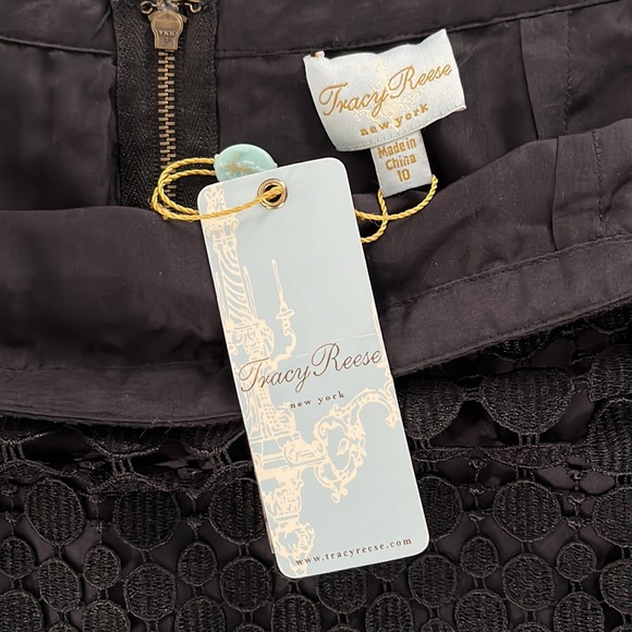 Tracy Reese New York Vintage Mini Skirt with Grommets / Lace Overlay - Size 10 - Picture 2 of 10